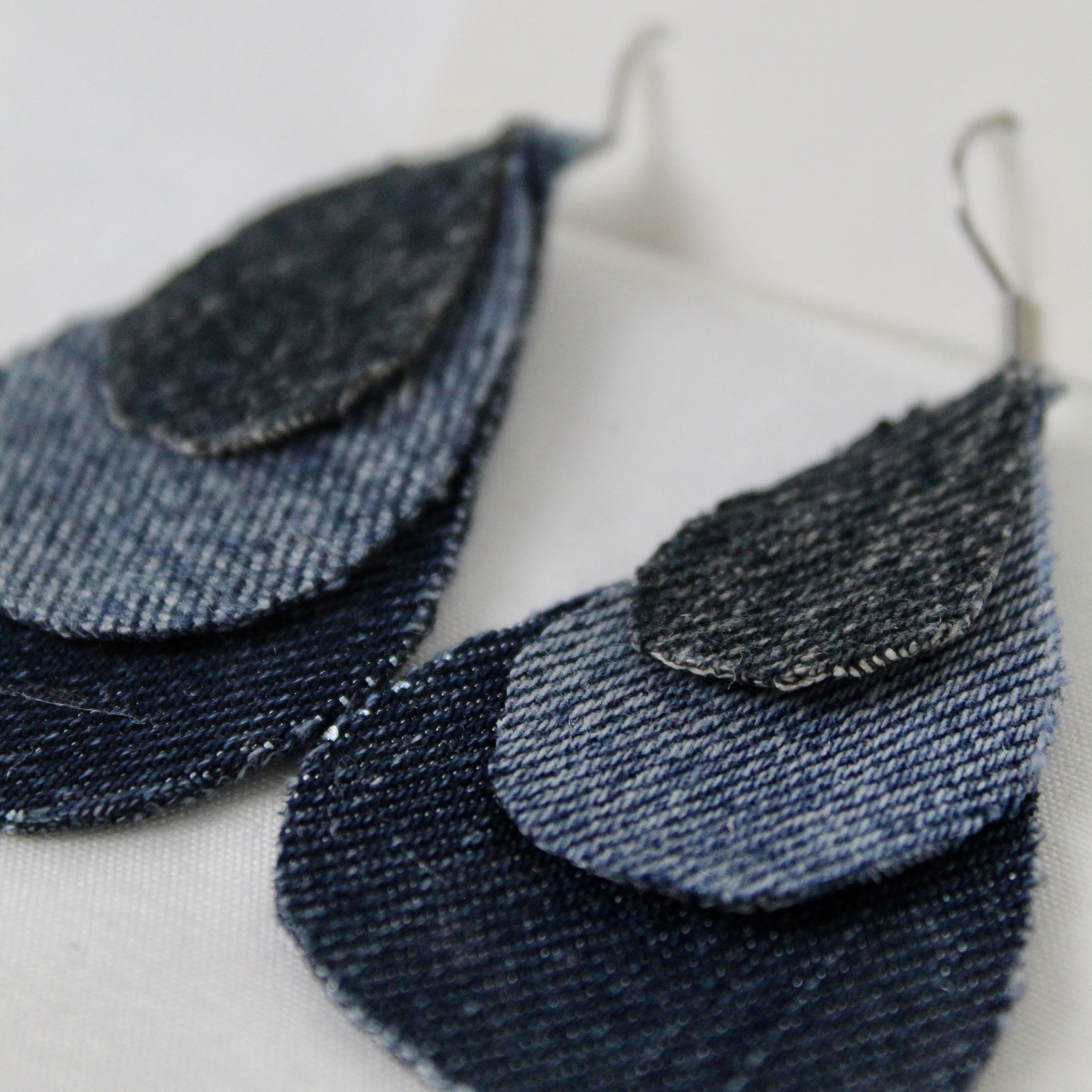 Denim earrings