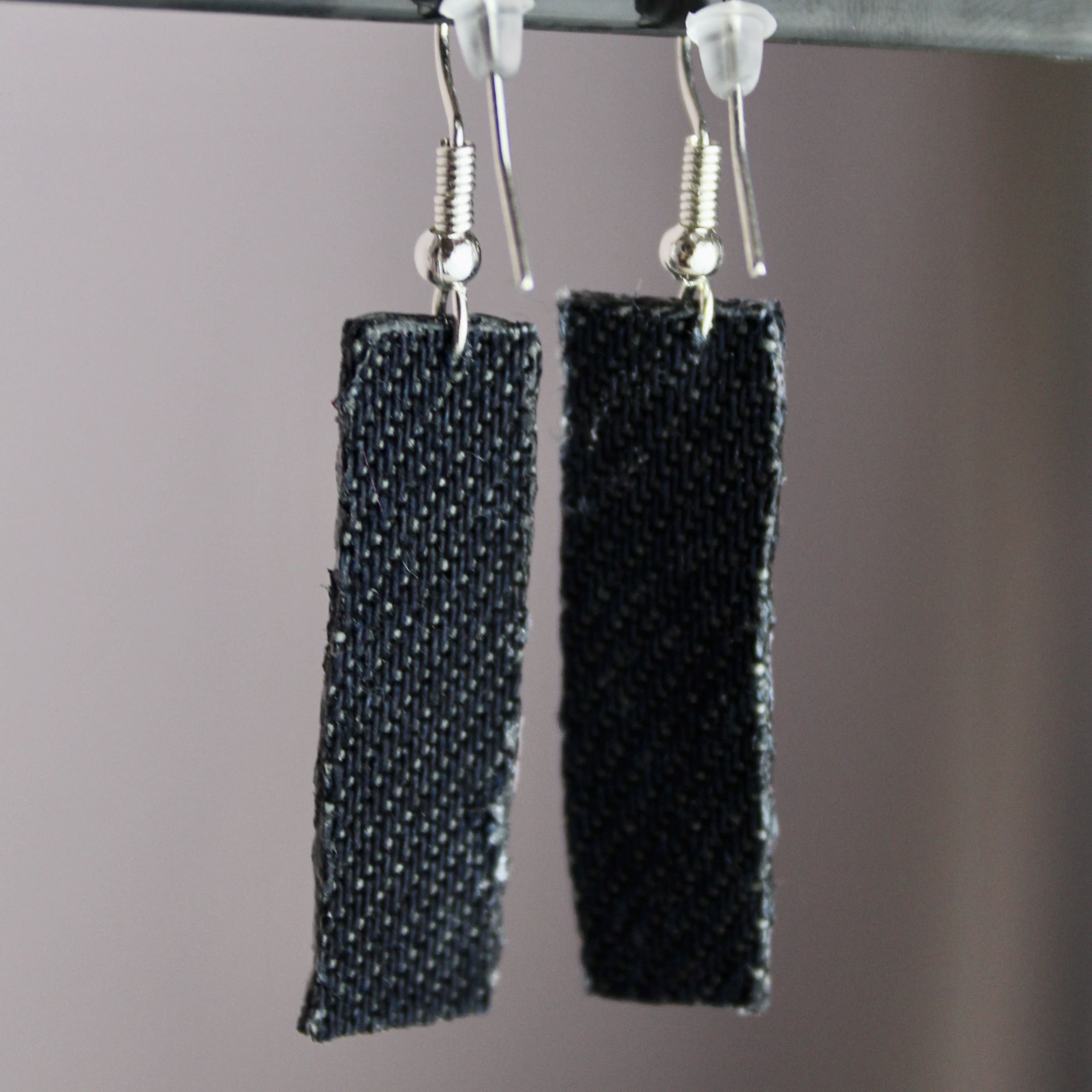 Denim earrings