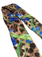 Bandeau à nouer – Motif léopard fleuri