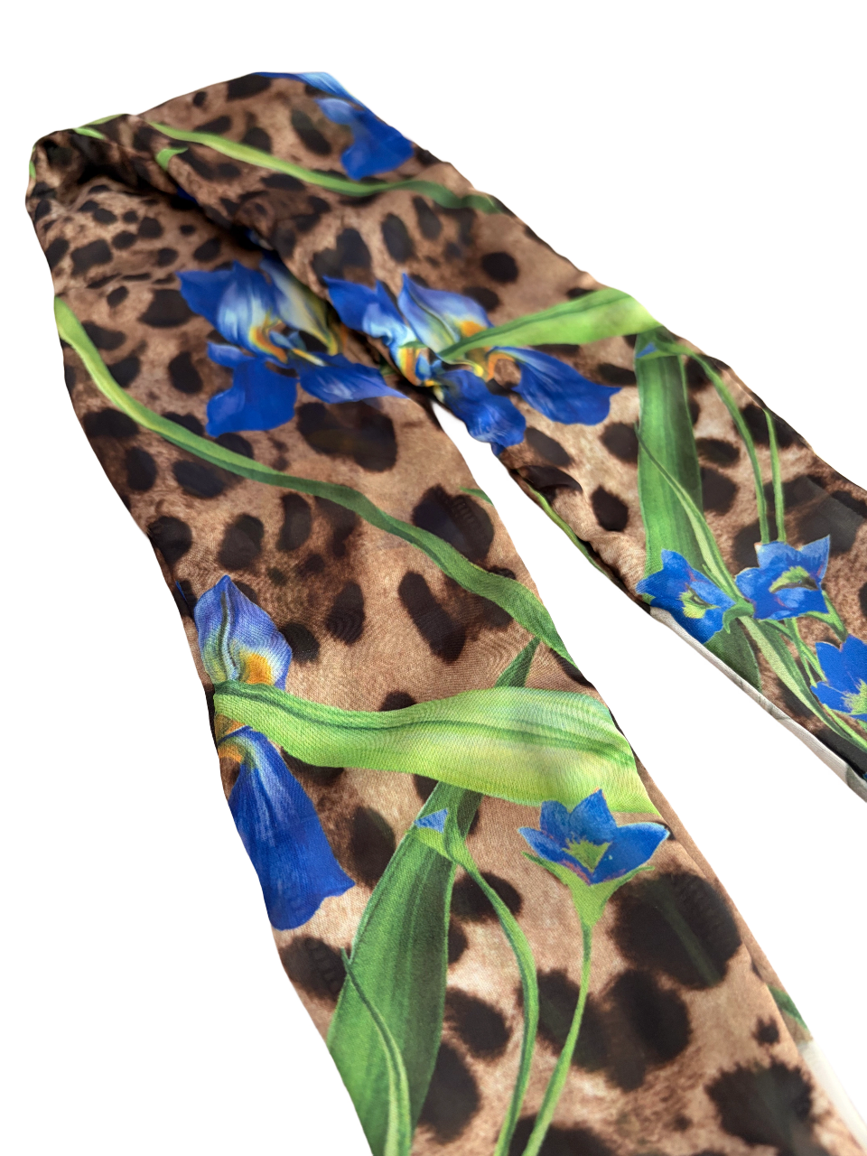 Bandeau à nouer – Motif léopard fleuri