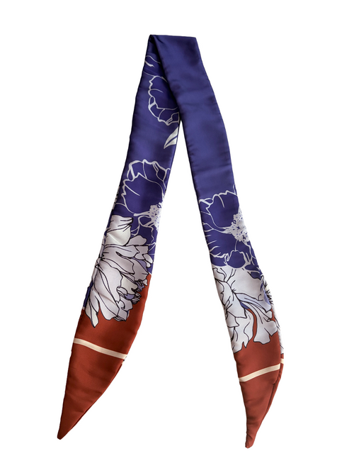 Bandeau à nouer – Motif floral violet