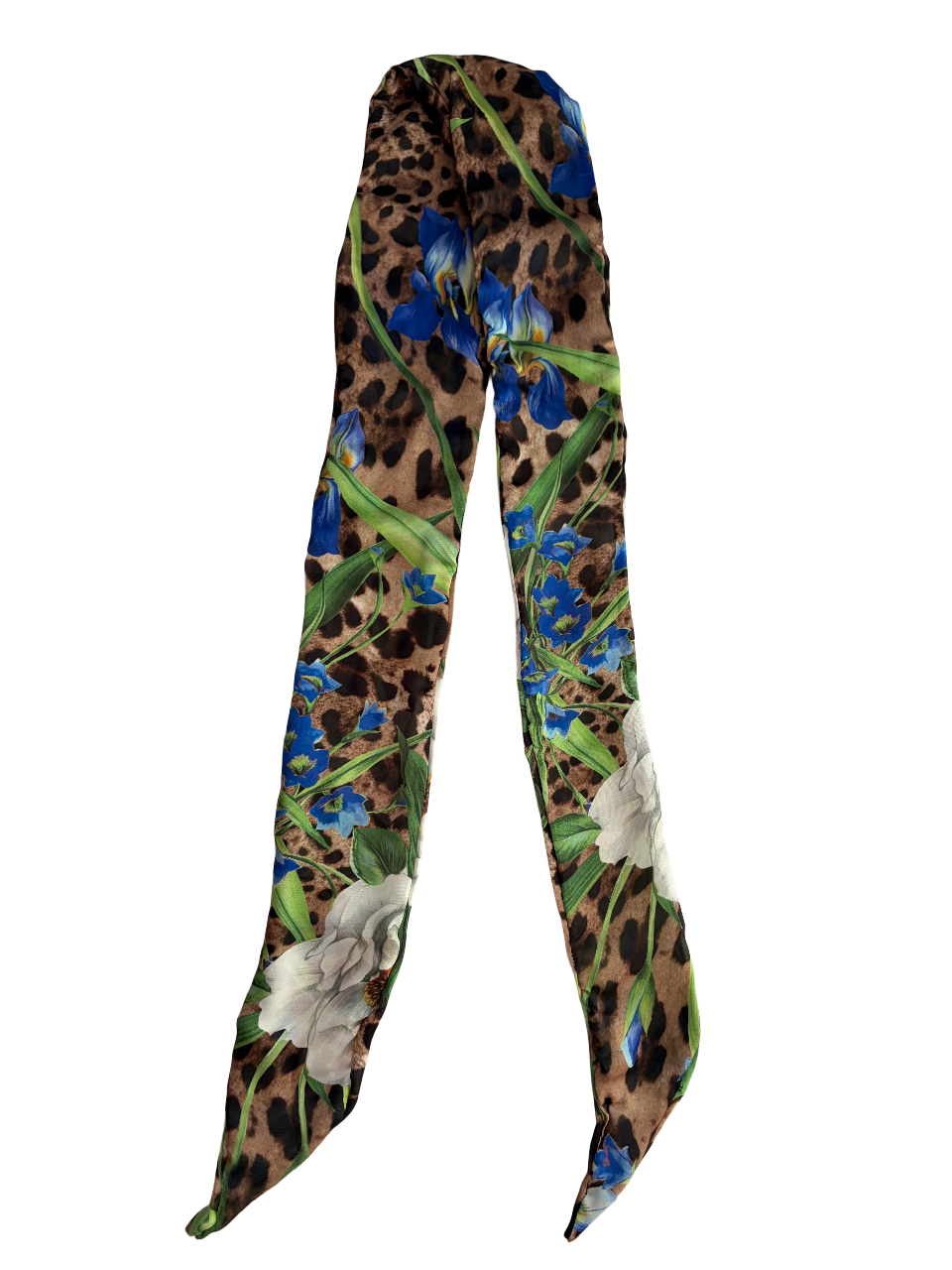 Bandeau à nouer – Motif léopard fleuri
